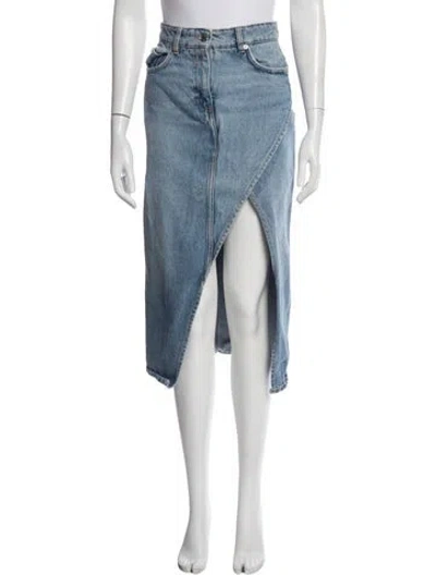 Pre-owned Iro Midi Length Skirt In Blue
