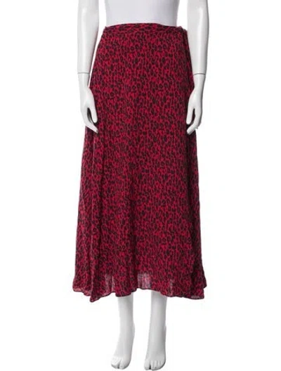 Pre-owned Iro Midi Length Skirt In Red