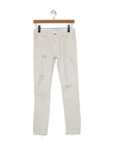 Pre-owned Iro Mid-rise Skinny Leg Jeans In White