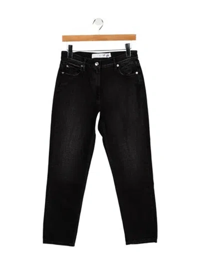 Pre-owned Iro Mid-rise Straight Leg Jeans In Black