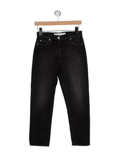 Pre-owned Iro Mid-rise Straight Leg Jeans In Black