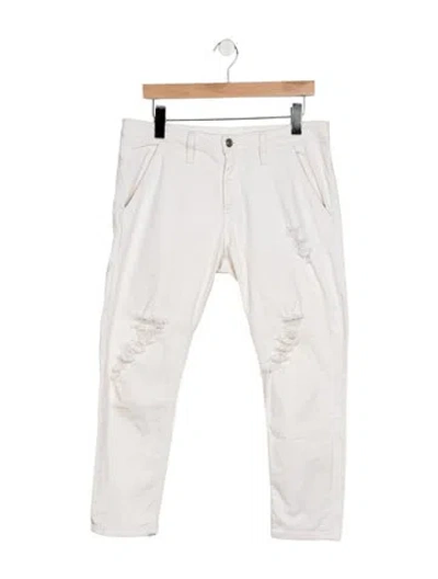 Pre-owned Iro Mid-rise Straight Leg Jeans In White