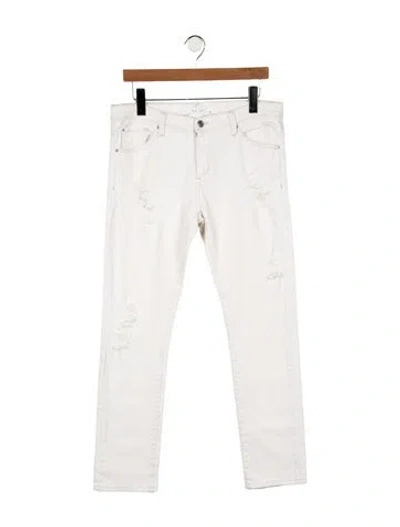 Pre-owned Iro Mid-rise Straight Leg Jeans In White
