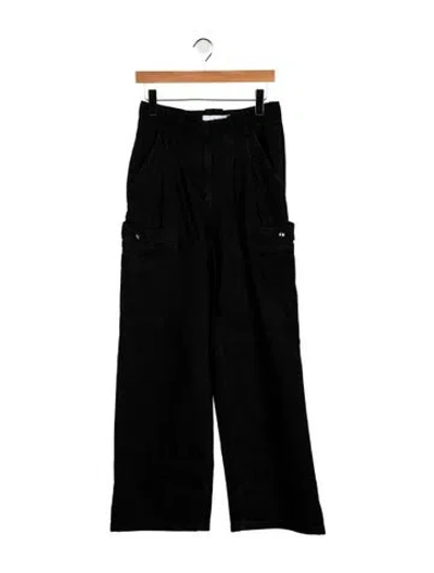 Pre-owned Iro Mid-rise Wide Leg Jeans In Black