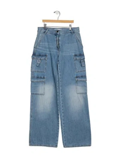 Pre-owned Iro Mid-rise Wide Leg Jeans In Blue