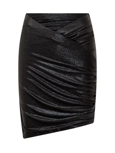 Iro Mini Lurex Skirt In Black Lurex