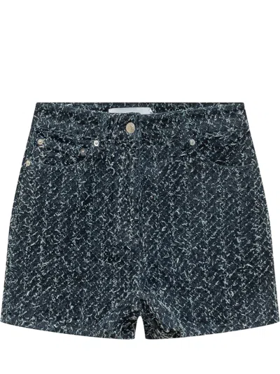 Iro Mini Textured Denim Shorts In Denim Curl