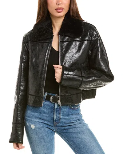 Iro Miram Shearling Jacket In Black