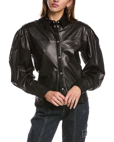 Iro Mizio Leather Shirt In Black
