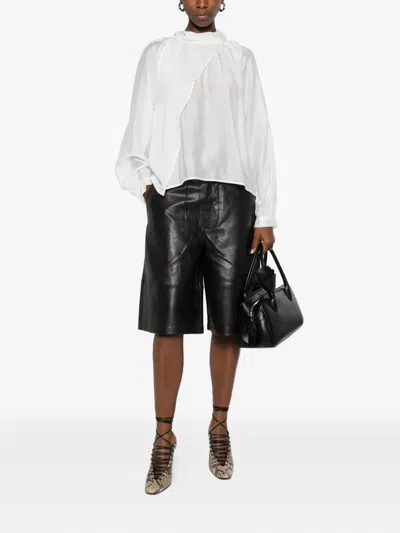 Iro Mock-neck Balloon-sleeve Blouse In White