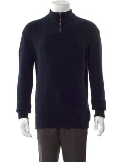 Pre-owned Iro Mock Neck Long Sleeve Polo Sweater W/ Tags In Blue