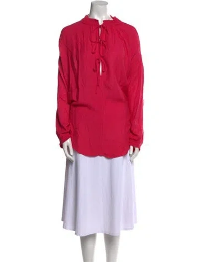 Pre-owned Iro Mock Neck Long Sleeve Tunic In Pink