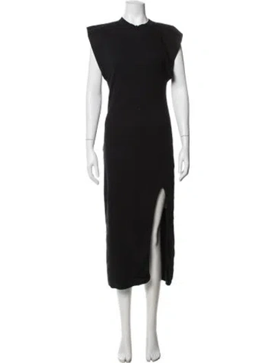 Pre-owned Iro Mock Neck Midi Length Dress In Black