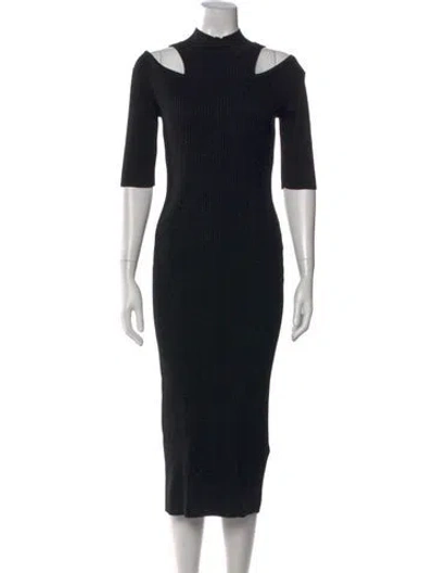 Pre-owned Iro Mock Neck Midi Length Dress W/ Tags In Black
