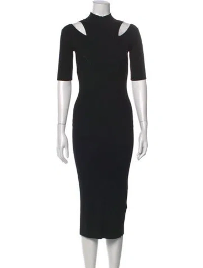 Pre-owned Iro Mock Neck Midi Length Dress W/ Tags In Black