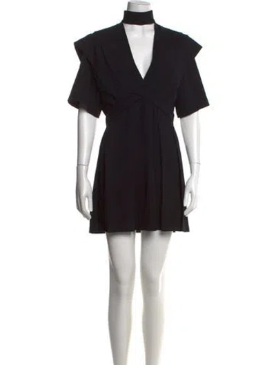 Pre-owned Iro Mock Neck Mini Dress In Black