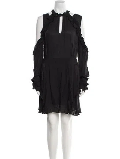 Pre-owned Iro Mock Neck Mini Dress In Black