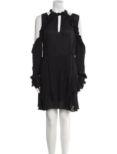 Pre-owned Iro Mock Neck Mini Dress In Black