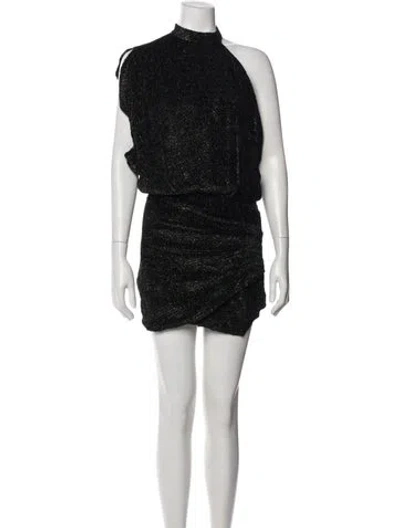 Pre-owned Iro Mock Neck Mini Dress In Black
