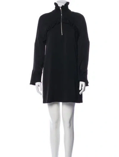 Pre-owned Iro Mock Neck Mini Dress In Black