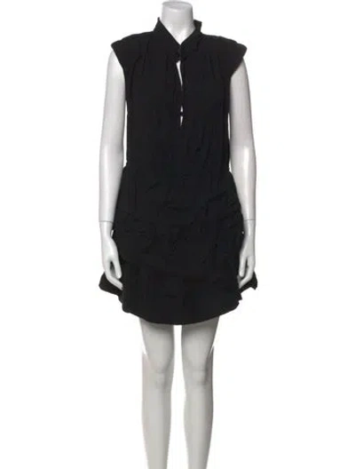 Pre-owned Iro Mock Neck Mini Dress In Black