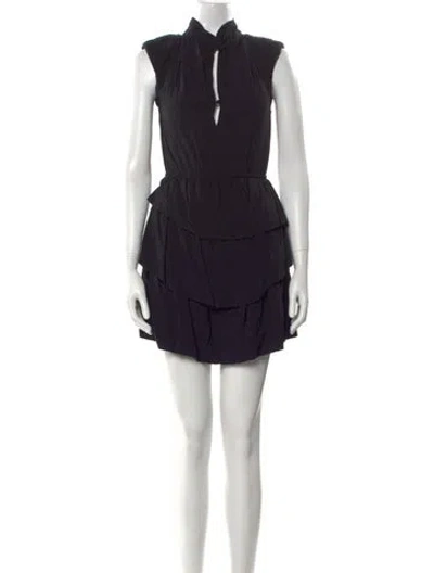 Pre-owned Iro Mock Neck Mini Dress In Black