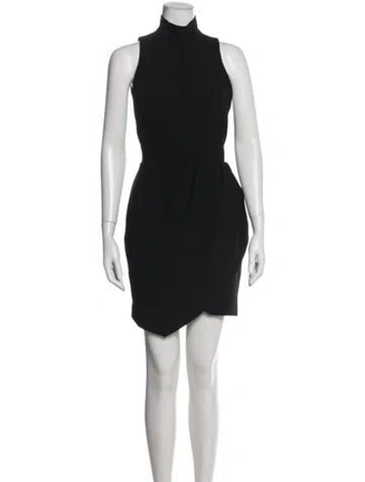 Pre-owned Iro Mock Neck Mini Dress In Black