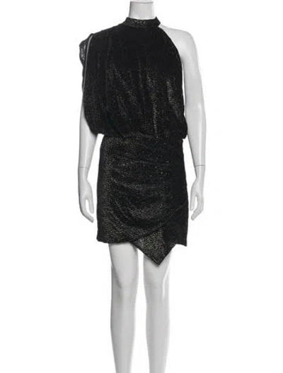Pre-owned Iro Mock Neck Mini Dress In Black