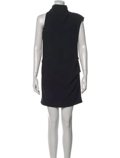 Pre-owned Iro Mock Neck Mini Dress In Black