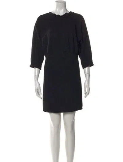 Pre-owned Iro Mock Neck Mini Dress In Black