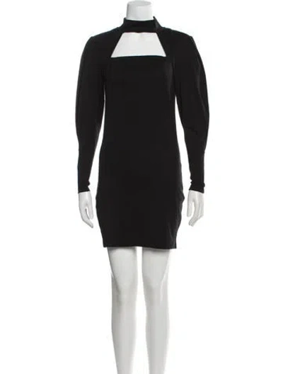 Pre-owned Iro Mock Neck Mini Dress In Black