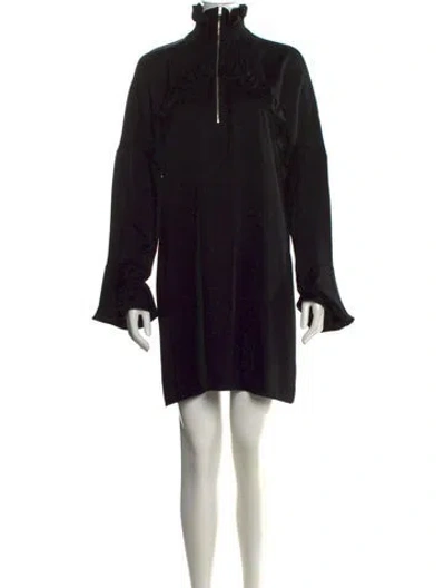 Pre-owned Iro Mock Neck Mini Dress In Black