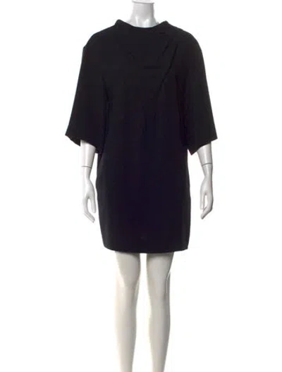 Pre-owned Iro Mock Neck Mini Dress In Black
