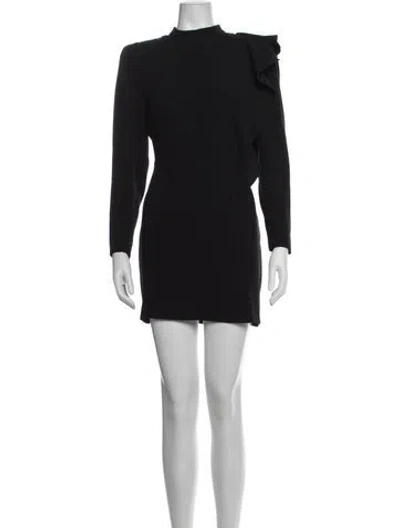 Pre-owned Iro Mock Neck Mini Dress In Black