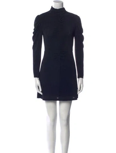 Pre-owned Iro Mock Neck Mini Dress In Blue