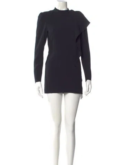 Pre-owned Iro Mock Neck Mini Dress In Blue