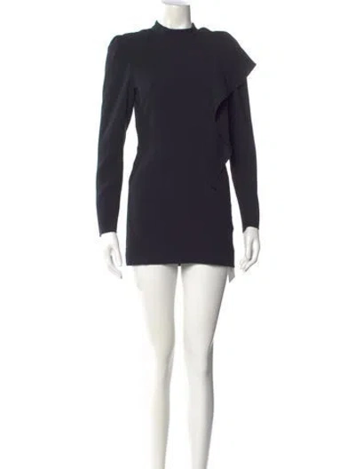 Pre-owned Iro Mock Neck Mini Dress In Blue