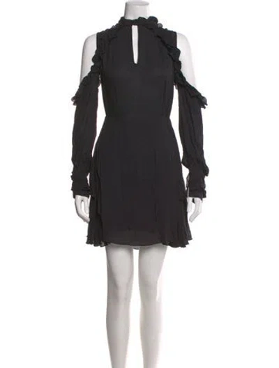 Pre-owned Iro Mock Neck Mini Dress In Gray