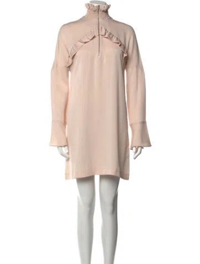 Pre-owned Iro Mock Neck Mini Dress In Pink