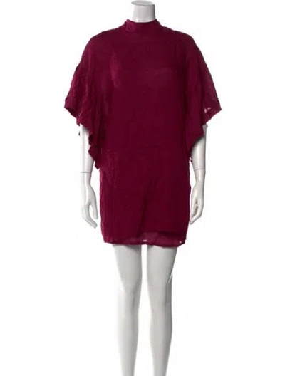 Pre-owned Iro Mock Neck Mini Dress In Purple