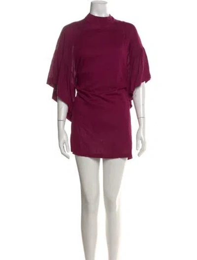Pre-owned Iro Mock Neck Mini Dress In Purple