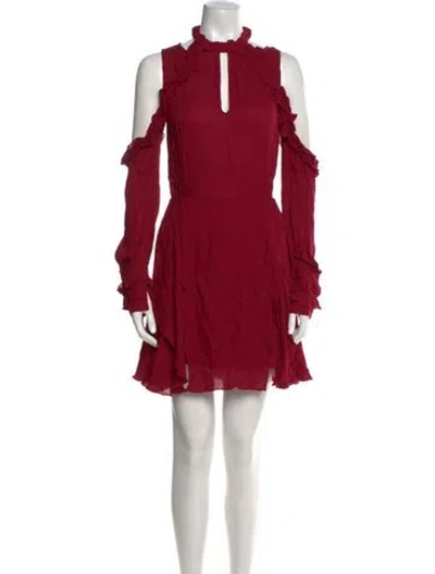 Pre-owned Iro Mock Neck Mini Dress In Red