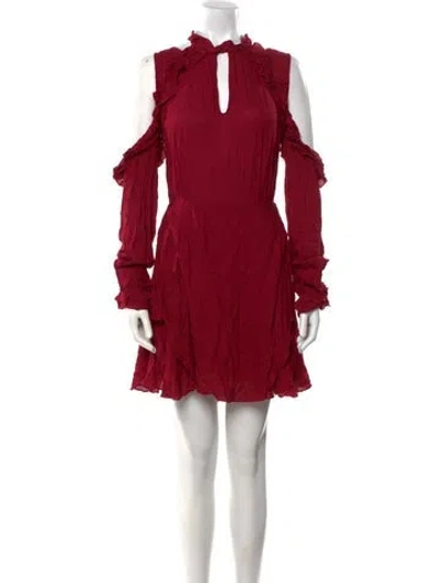 Pre-owned Iro Mock Neck Mini Dress In Red