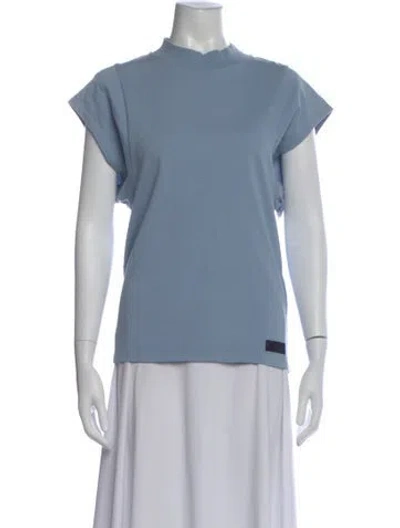 Pre-owned Iro Mock Neck Short Sleeve Top In Blue