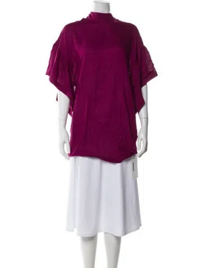 Pre-owned Iro Mock Neck Short Sleeve Top In Pink