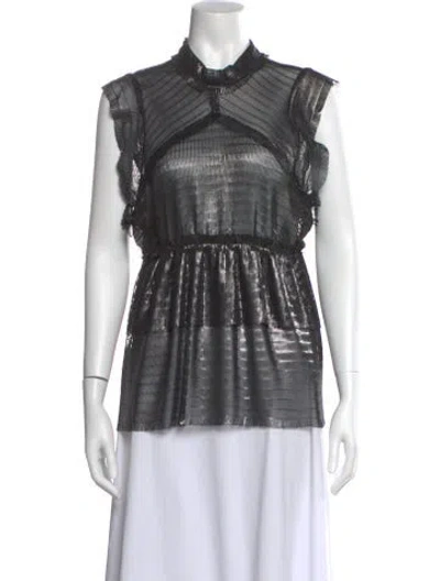 Pre-owned Iro Mock Neck Sleeveless Blouse In Multi