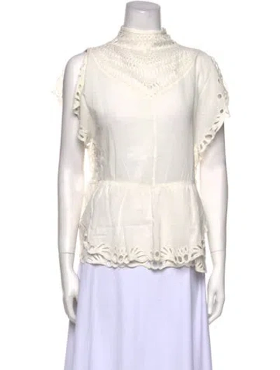 Pre-owned Iro Mock Neck Sleeveless Blouse In Neutral