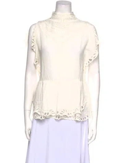 Pre-owned Iro Mock Neck Sleeveless Blouse In Neutral