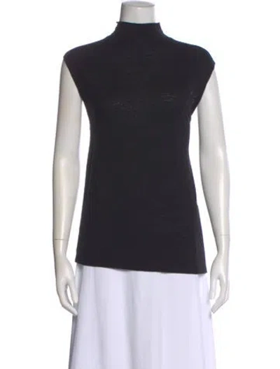 Pre-owned Iro Mock Neck Sleeveless Top In Black