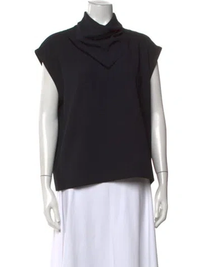 Pre-owned Iro Mock Neck Sleeveless Top In Black
